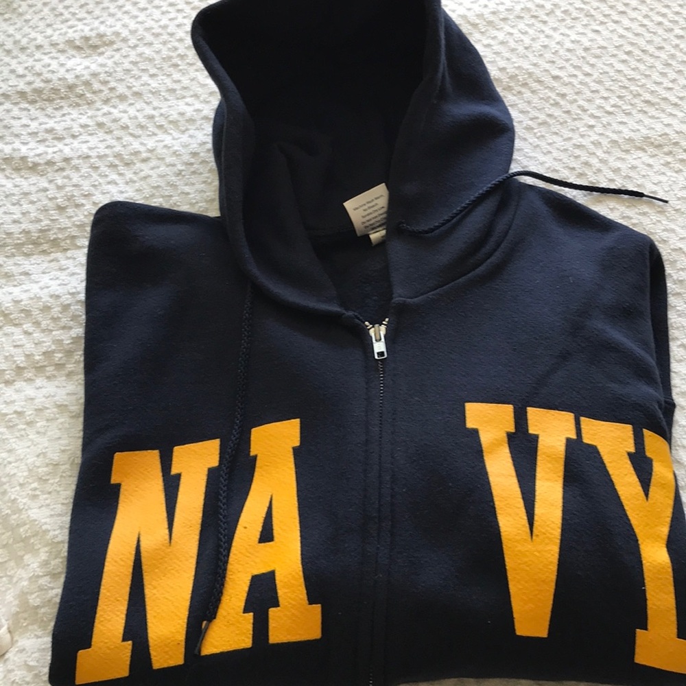 UNITED STATES NAVY SWEATSHIRT. XLARGE zipper front